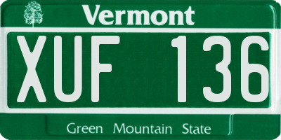 VT license plate XUF136