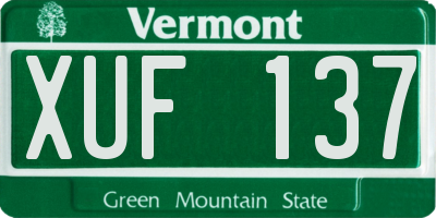 VT license plate XUF137