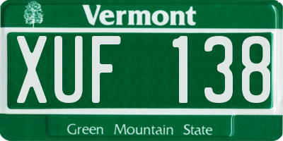 VT license plate XUF138