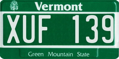 VT license plate XUF139