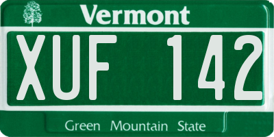 VT license plate XUF142