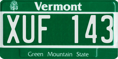 VT license plate XUF143