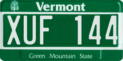 VT license plate XUF144