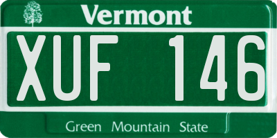 VT license plate XUF146
