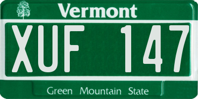 VT license plate XUF147