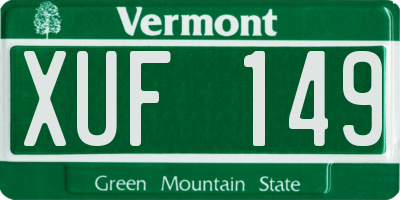 VT license plate XUF149