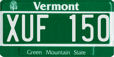 VT license plate XUF150