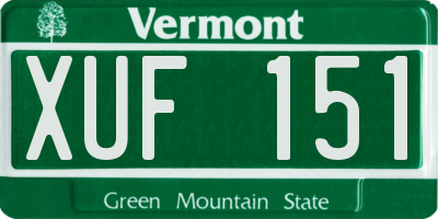 VT license plate XUF151