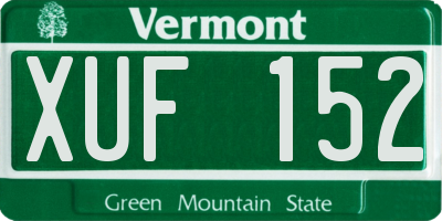 VT license plate XUF152