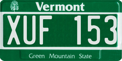VT license plate XUF153