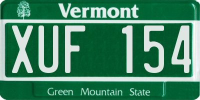 VT license plate XUF154