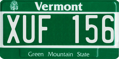 VT license plate XUF156