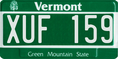 VT license plate XUF159