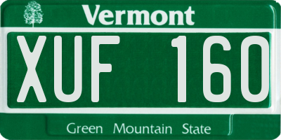VT license plate XUF160