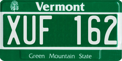 VT license plate XUF162
