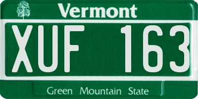 VT license plate XUF163