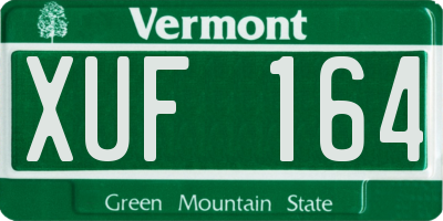 VT license plate XUF164