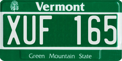 VT license plate XUF165