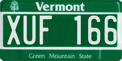 VT license plate XUF166