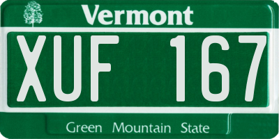 VT license plate XUF167