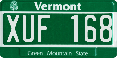 VT license plate XUF168