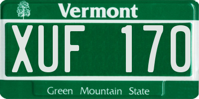 VT license plate XUF170