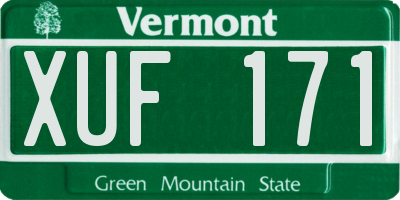 VT license plate XUF171