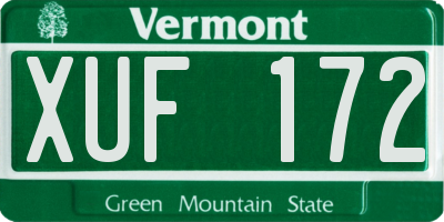 VT license plate XUF172