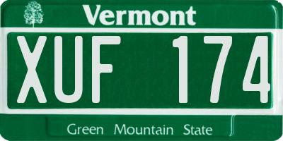 VT license plate XUF174