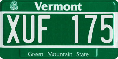 VT license plate XUF175
