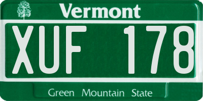 VT license plate XUF178