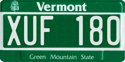 VT license plate XUF180