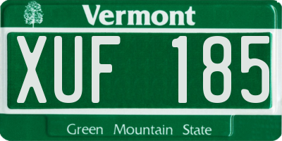 VT license plate XUF185
