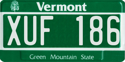 VT license plate XUF186