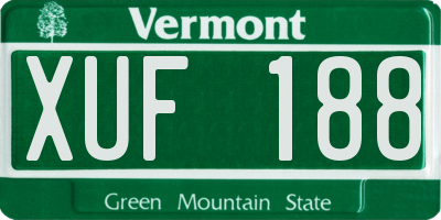 VT license plate XUF188