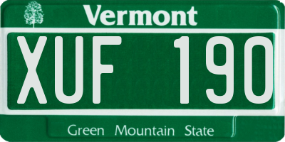 VT license plate XUF190