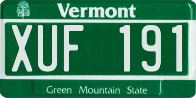 VT license plate XUF191