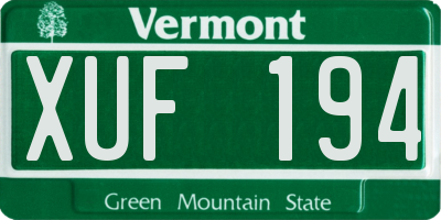 VT license plate XUF194