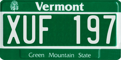 VT license plate XUF197