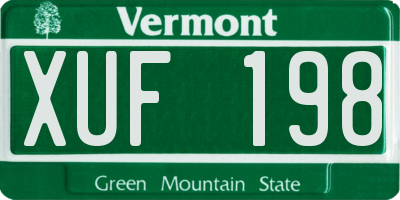 VT license plate XUF198