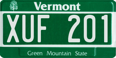 VT license plate XUF201
