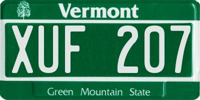 VT license plate XUF207