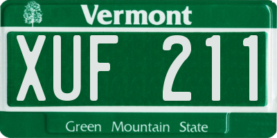 VT license plate XUF211
