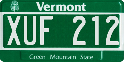 VT license plate XUF212