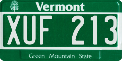 VT license plate XUF213