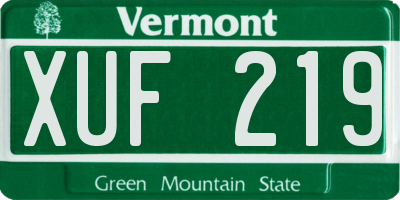VT license plate XUF219