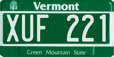 VT license plate XUF221