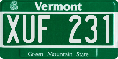 VT license plate XUF231