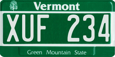 VT license plate XUF234