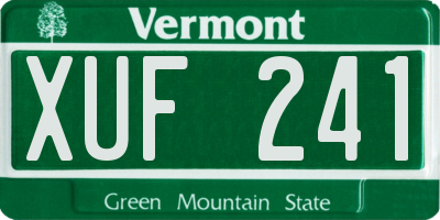 VT license plate XUF241